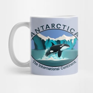 Antarctica Orca Whale and Iceberg Design Mug